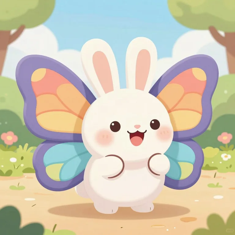 A fused bunny butterfly creature