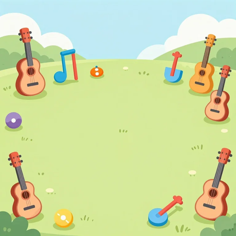 A cheerful musical instruments scene
